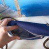 Fold-Over Tasche *Vögel* Navyblau/Sand/Kork Hellbraun