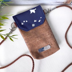 smartphone case *birds* white/night blue/cork...