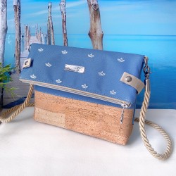 Fold-Over Bag *papership* white/jeansblue/cork...