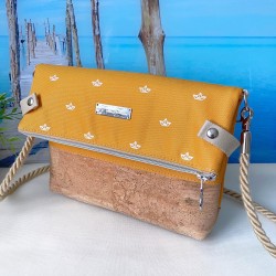 Fold-Over Bag *papership* white/yellow/cork...