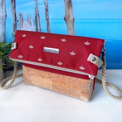 Fold-Over Bag *papership* white/red/cork...