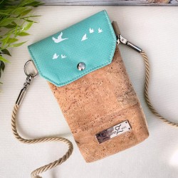 smartphone case *birds* white/mint/cork light...