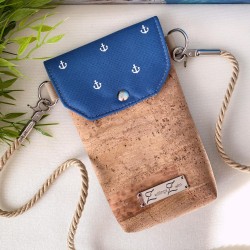 smartphone case *anchor* white/sea ​​blue/cork...