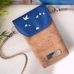 smartphone case *birds* white/sea ​​blue/cork...