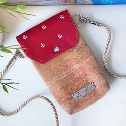 smartphone case *anchor* white/red/cork light...