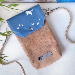 smartphone case *birds* white/jeansblue/cork...