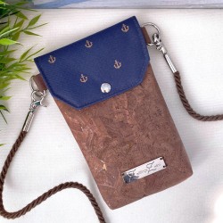 smartphone case *anchor* copper/night blue/cork...