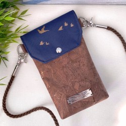 smartphone case *birds* copper/night blue/cork...