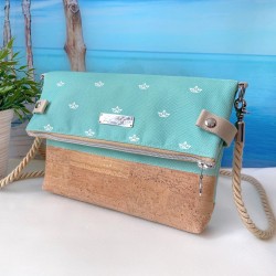 Fold-Over Bag *papership* white/mint/cork...