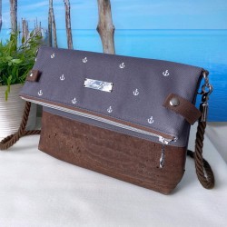 Fold-Over Bag *anchor* white/anthracite/cork brown