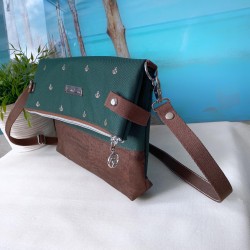 Fold-Over Bag *anchor* copper/darkgreen/cork brown