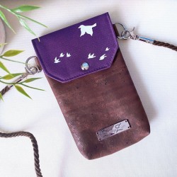 smartphone case *birds* white/aubergine/cork brown