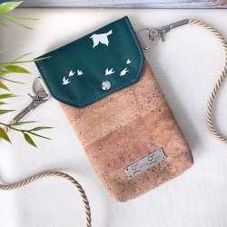 smartphone case *birds* white/dark green/cork...