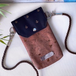 smartphone case *anchor* copper/black/cork...