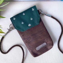smartphone case *anchor* white/dark green/cork...