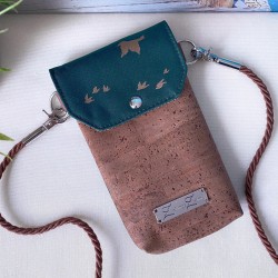 smartphone case *birds* copper/dark green/cork...