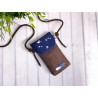 smartphone case -birds white/night blue/cork brown-