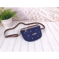 Fanny Pack -anchor white/night blue/faux leather brown-