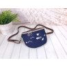 Fanny Pack -birds white/night blue/faux leather brown-