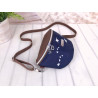 Fanny Pack -birds white/night blue/faux leather brown-