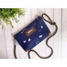 Allround bag birds -white/night blue/faux leather brown-