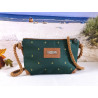 Allround bag anchor -gold/dark green/faux leather cognac-