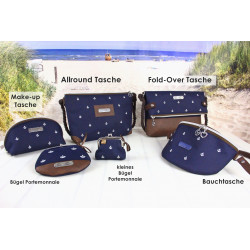 Allround bag paper ship -navyblue/sand/cork light brown-