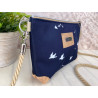 Allround bag birds -white/night blue/cork light brown-