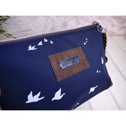 Allround bag birds -white/night blue/cork brown-