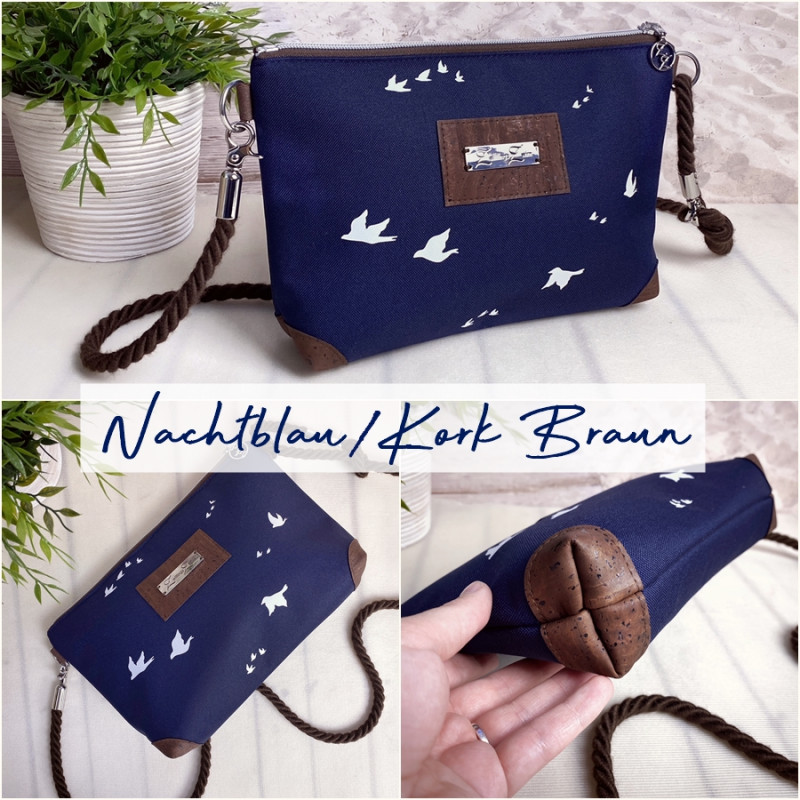 Allround bag birds -white/night blue/cork brown-