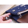 Fold-Over Bag anchor -white/night blue/faux leather brown-