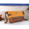 Fold-Over Bag anchor -navyblau/yellow/faux leather cognac-