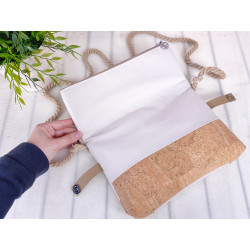 Fold-Over Bag paper ship -navyblue/sand/cork light brown-