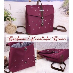 Backpack -anchor white/bordeaux/faux leather...