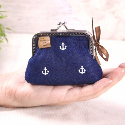 Small clip wallet -anchor white/night blue-