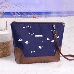 shoulder bag *1 -birds white/night blue/ faux...