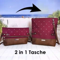 2 in 1 bag -anchor white/bordeaux/faux leather...
