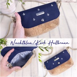 Small flap shoulder bag -anchor white/night...