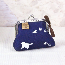 Small clip wallet -birds white/night blue-
