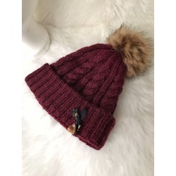 Knit hat bordeaux -anchor-