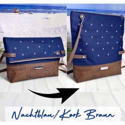 2 in 1 bag -anchor white/night blue/cork brown-