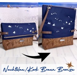 2 in 1 bag -birds white/night blue/cork brown...