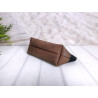 pencil case -anchor white/black/brown faux leather-