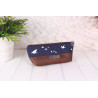 pencil case -birds white/night blue/brown faux leather-