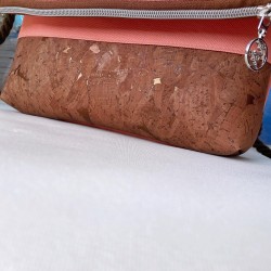Fold-Over Tasche *Papierboot* Kupfer/Apricot/Kork Braun Bronze