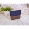 cosmetic bag -anchor white/night blue/brown faux leather-