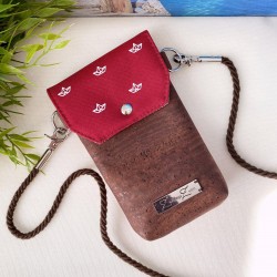 smartphone case *paper ship* white/red/cork brown