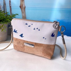 Small Shoulder Bag *birds* navyblue/sand/cork...