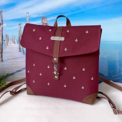 Backpack *anchor* white/bordeaux/cork brown