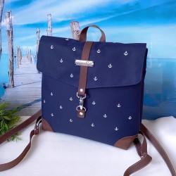 Backpack *anchor* white/night blue/ cork brown